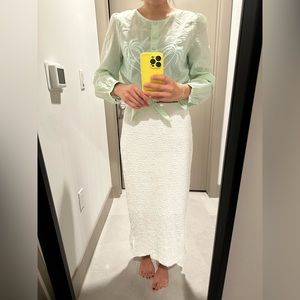 & Other Stories Jade / Mint Palm Tree Blouse US 4 / Small very thin materials